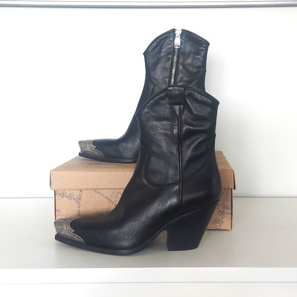 Free People Brayden Western Style Metal Toe Leather Boot - Size 38.5(8.5) - Picture 2 of 8